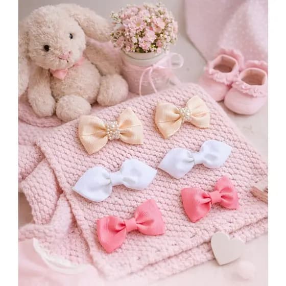 Kit 6 Laços de Cabelo Infantil Boutique Premium Bebê Menina