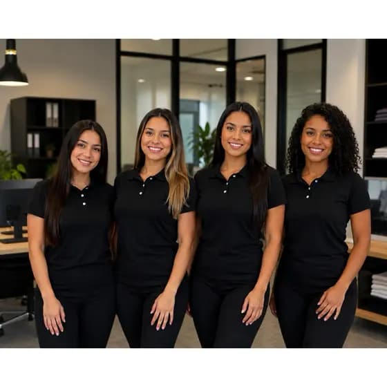 kit 4 Polo Baby Look Feminina Piquet Para Uniformes