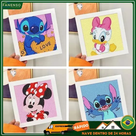 Novo conjunto de pintura com diamantes para crianças, composto por 2 peças. Brinquedo educativo e ótimo presente.