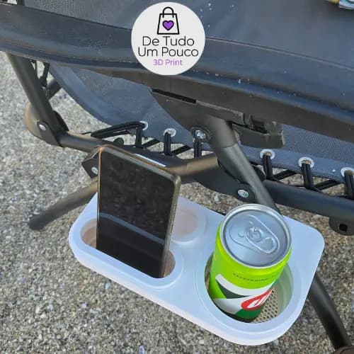 Suporte para Copo e Celular para Cadeira de Praia