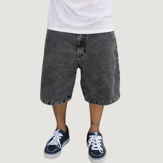 Bermuda Baggy Jeans Masculina Balão Streetwear Oversized