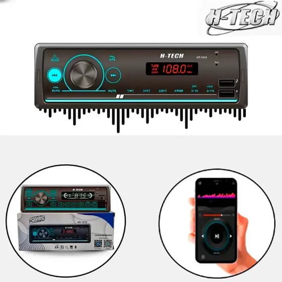 Rádio Bluetooth Portátil HTECH HT-1015 com USB e Carregador Rápido c/ APP