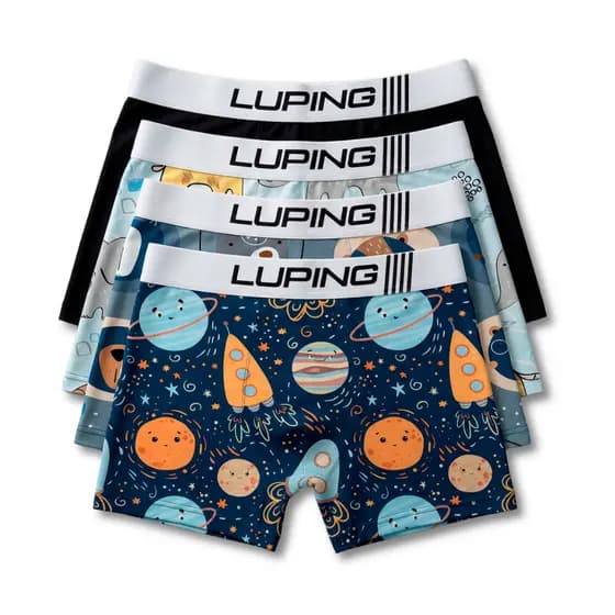 Kit 10, 5 Cuecas Microfibra Infantil Shortinho Boxer Forro 100% Algodão Lisas Com Desenhos