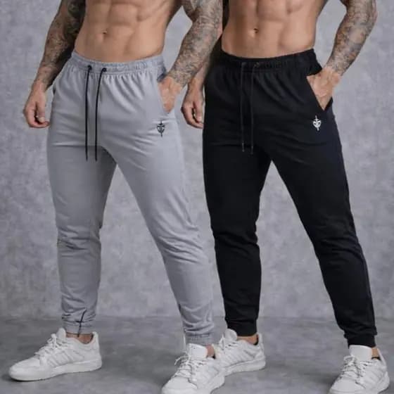 Calça Elastano Slim Masculina Esportiva Com Ziper na Barra P ao G1 Academia Treino Tactel