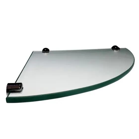 Prateleira de Vidro 8mm 22x22cm de Canto – Banheiro, Cozinha e Lavabo