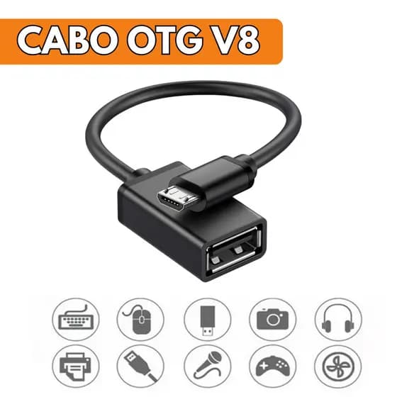 Cabo Otg Usb Tablet Celular Pendrive V8 Adaptador Conversor