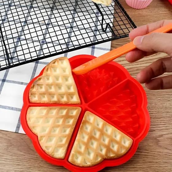 Forma De Waffle Panquecas Crocante Em Silicone Antiaderente Multiuso Air Fryer