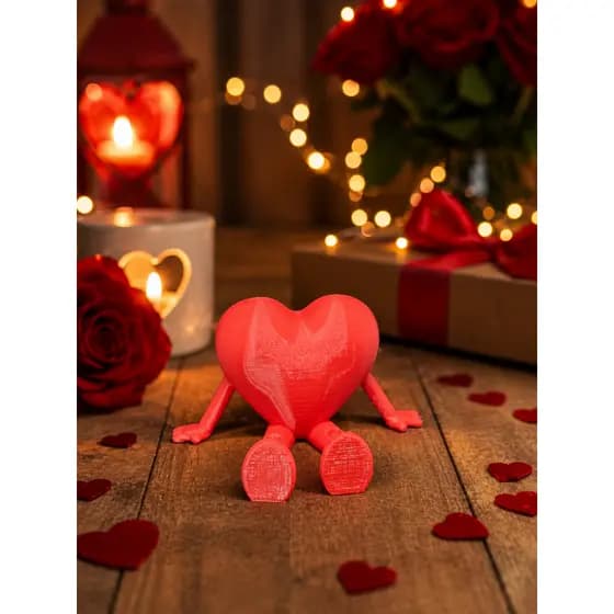 Coração Articulável 3D Dia dos Namorados Decorativo Presente Romântico Impressão 3D PLA