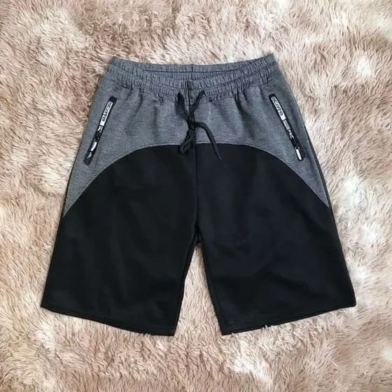 Bermuda Moletom Masculino Com Elastano Bolsos Com Zíperes Bermuda Clássicos Para Academia E Dia a Dia Dk-503