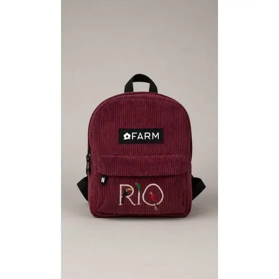 Bolsa Mini Mochila Atoalhada Alça Regulável Bordada