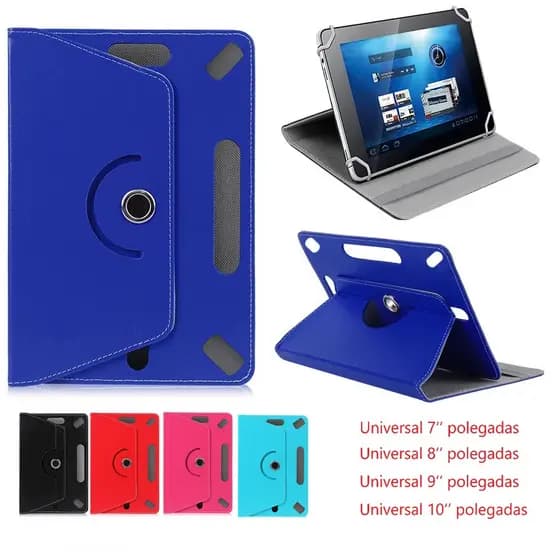 Capa carteira De Couro Sintético Com Flip Universal Para Tablet 360 Graus 9 e 10 Polegadas
