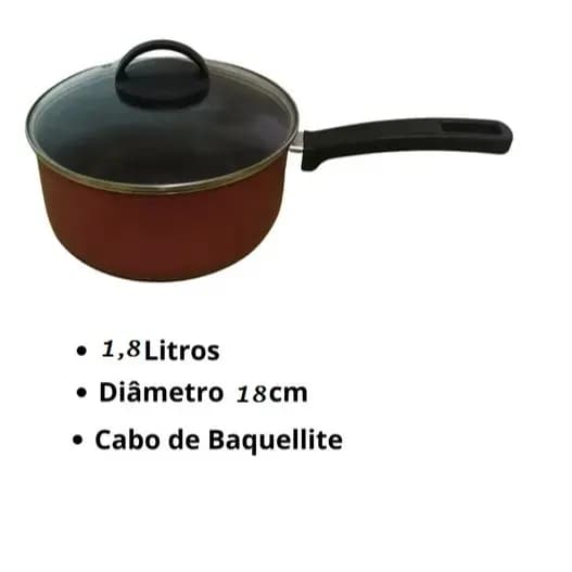 Panela Exclusive com Tampa 1,8L N18 Vermelha