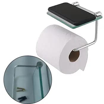 Porta Papel Higiênico Com Vidro Papeleira Para Banheiro.