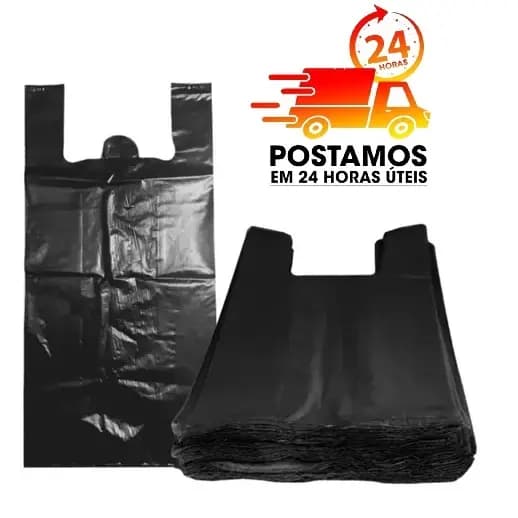 Sacola Plástica Preta Reciclada Reforçada 40X50 3KG