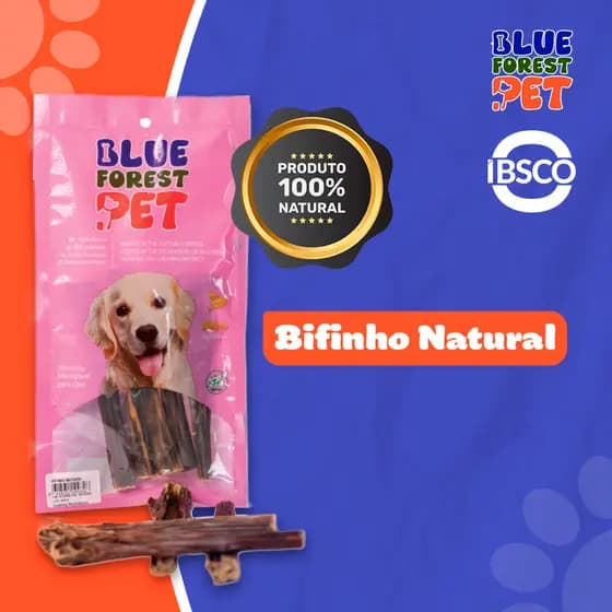 Petisco Blue Forest Pet Bifinho Natural para Cães 4 unidades por pacote.