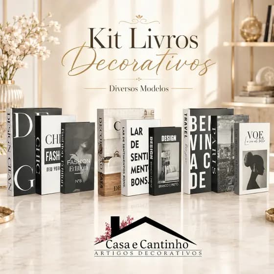 Kit Livro Decorativo 3 Peças Caixa Organizadora Livro Fake Porta Objetos Porta Joias Porta Treco