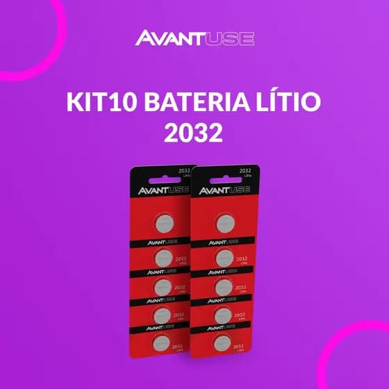 Kit 10 Baterias Lítio 2032 3V Tipo Moeda Avant Use