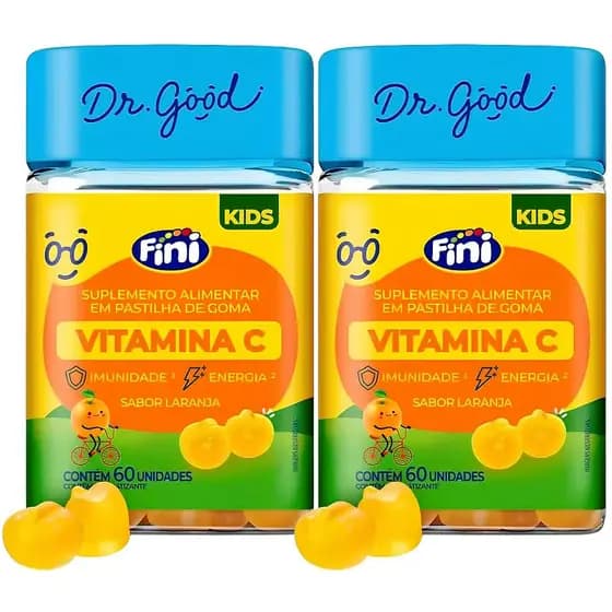 2x Vitamina C Infantil Dr. Good Sabor Laranja 60 Gomas