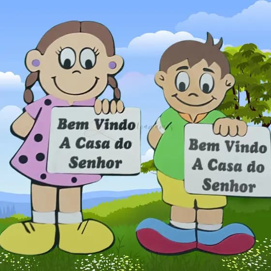 PAINEL EM EVA BEM VINDO A CASA DO SENHOR ( 2 PAINEL ).