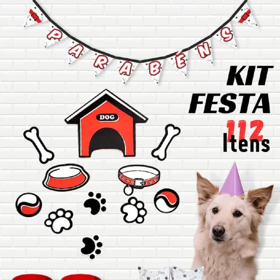 Kit Festa para Pet 112 Itens Pet Toys