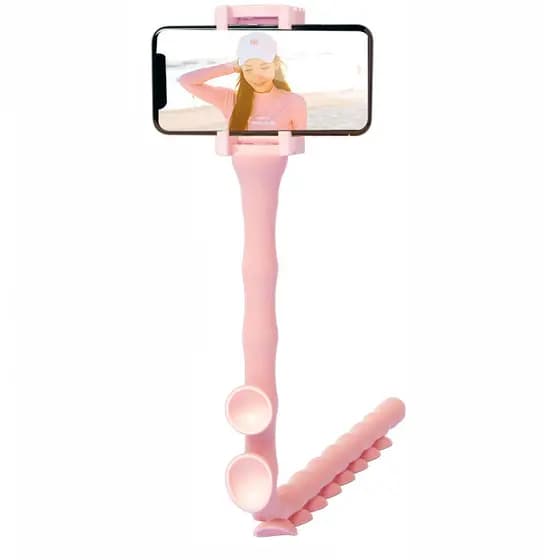 Suporte Articulado Porta Celular Estilo Minhoca - Rosa
