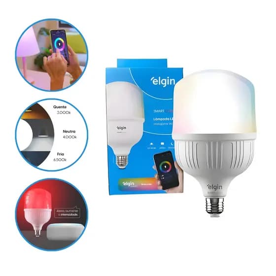 Lâmpada Smart Super Led Elgin 20W Alexa e Google Home Bivolt