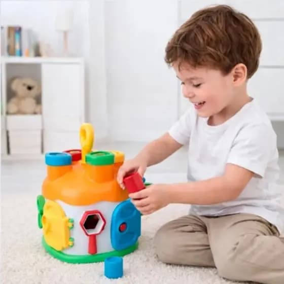 Casinha Educativa C/ Blocos De Encaixar Homeplay Brinquedo Didático Colorido Envio Super Rápido