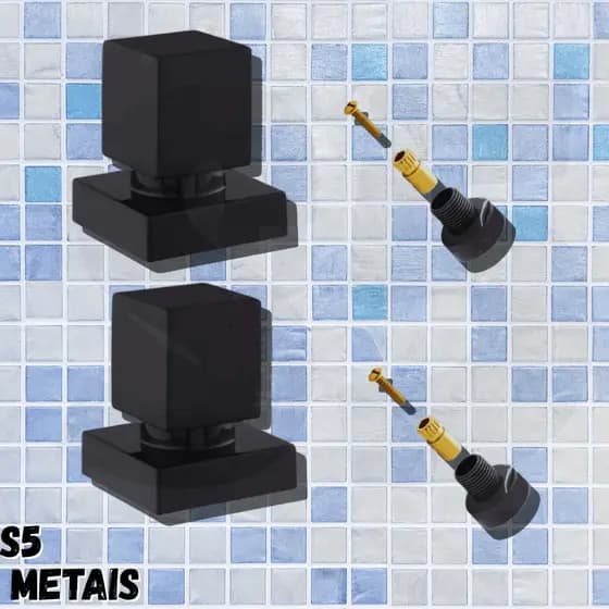 🔥 KIT 2 Acabamentos de Metal Quadrado – Registro Chuveiro Deca/Docol | Preto Ultra Chic para Pressão & Gaveta! 💥