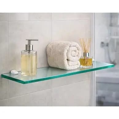 Porta Shampoo Vidro Transparente Porta Objetos Prateleira Estante Vidro De Banheiro