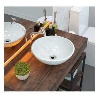 Cuba Sobrepor Apoio Banheiro Redonda 30cm Acrílico Lavabo Moderna Compacta Pequena Fácil Limpeza