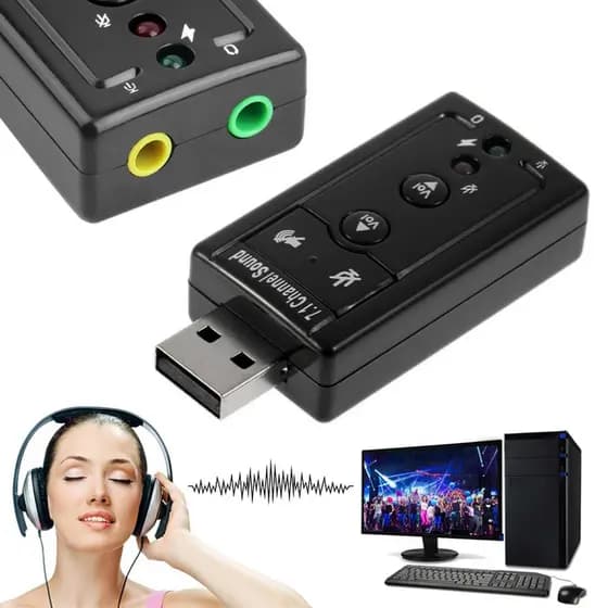 Placa Adaptador De Som Usb 7.1 Canais 3d Adaptador Audio Pc