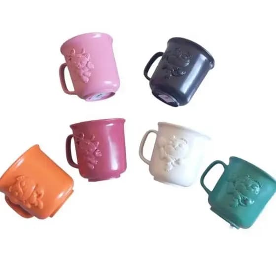 Kit 3 Caneca Personagem Alto Relevo Plástico 310 ml
