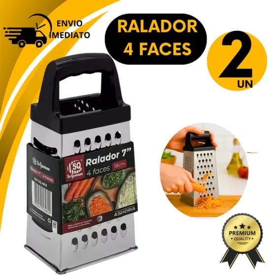 Ralador De Legumes 4 Faces Inox Ralador Fatiador Legumes Frutas Verduras Queijos Chocolate