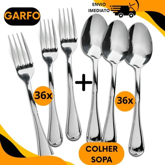 Jogo Talher Faqueiro Talheres Conjunto Talher 72 Peças Inox Garfo Colher Jogo Aço Talheres Refeição