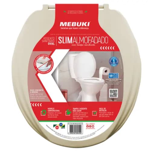 Assento Sanitário Almofadado Oval Jasmin Pra Vaso Fiori Bege 1.6gpf 6.0lpf