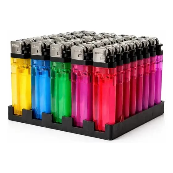 Kit Isqueiros Coloridos Transparentes Resistente para Revenda em Bares Restaurantes e (Sem Gás)