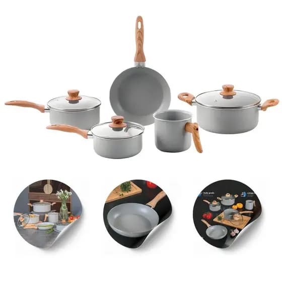 Jogo de Panelas Brinox Ceramic Life Easy 5 Peças