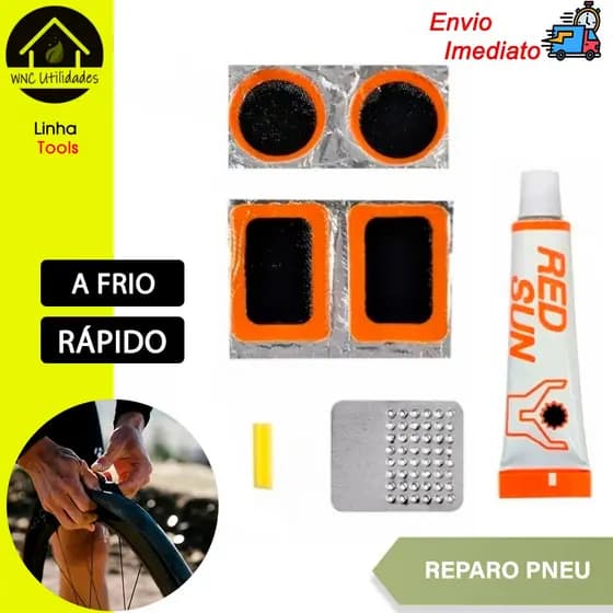 Kit Reparo Pneu Bike Bicicleta 4 Peças Remendo Vipal Cola frio rapido peneu furado