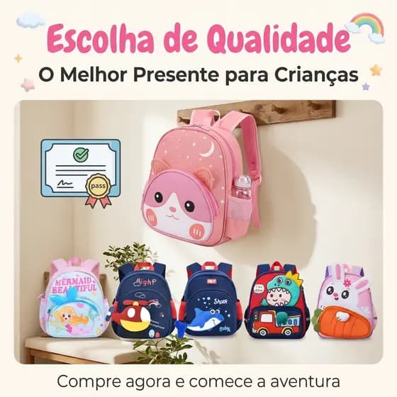 Mochila escolar infantil para jardim de infância com desenho animado, mochila escolar infantil fofa