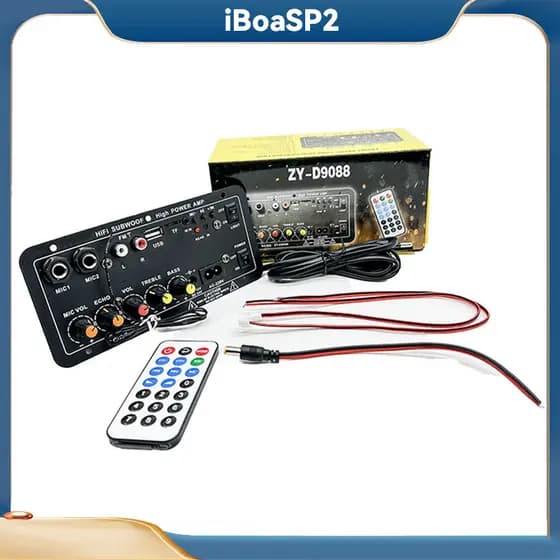 Placa Amplificadora Digital Bluetooth 5.0 Sub Dual Microfone Karaoke Amp Alto-Falante Home Theater DIY 30W MP3