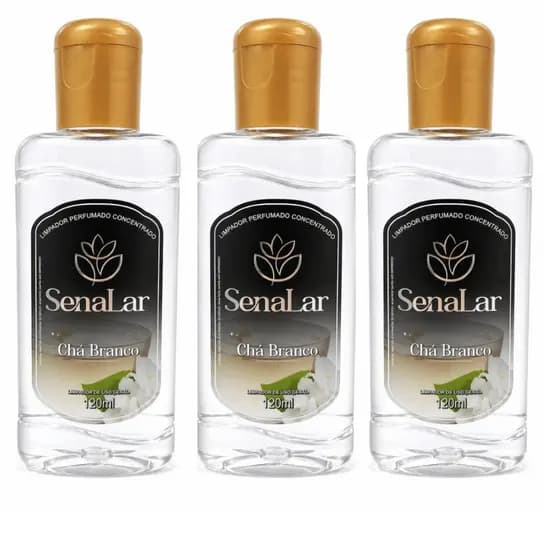 Kit Limpador Perfumado Concentrado 120ml Chá Branco Limpeza Casa Multiuso Ambientes
