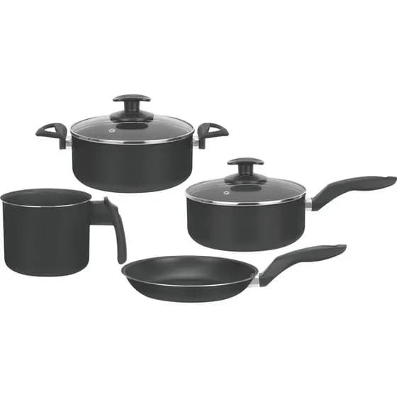 Jogo De Panelas Antiaderente Preto 4 Pecas + 3 espatulas