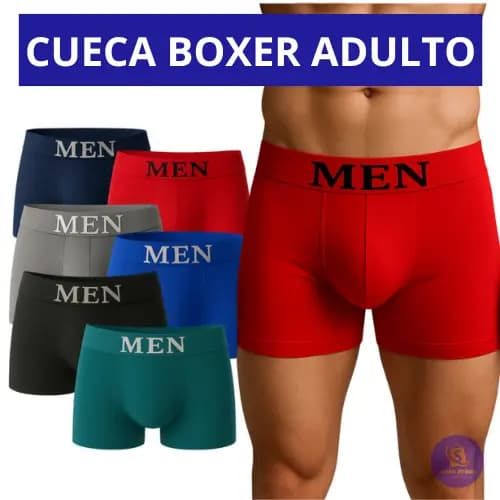 Kit 10 ou 08 Cuecas Boxer Masculino Lisa Sem Costura Adulto Sortida