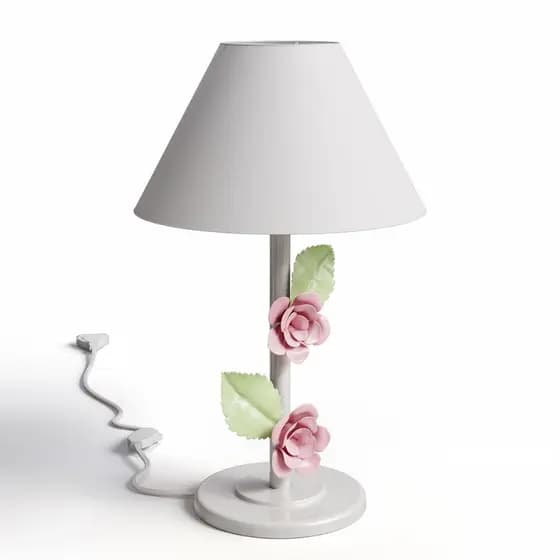 Abajur Luminária Flor Rosa Dupla Luminária Infantil Decoração Quarto De Menina