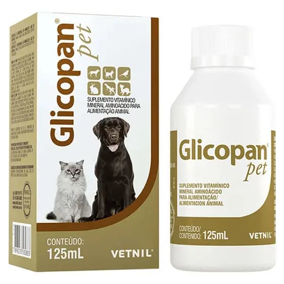 Glicopan Pet 125ml Suplemento Vitaminas Cães e Gatos