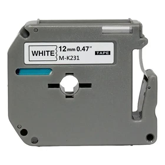 Fita Rotulador Compativel Brother Branca 12mm Mk 231 Mk231