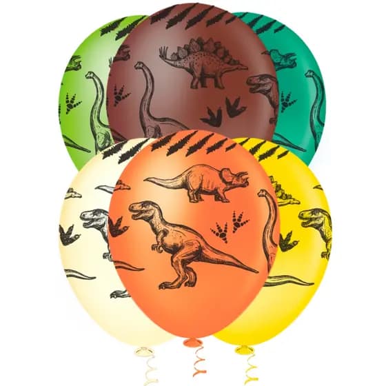 Balão Estampado Dinossauros c/25 Unids Latex 10 Polegadas