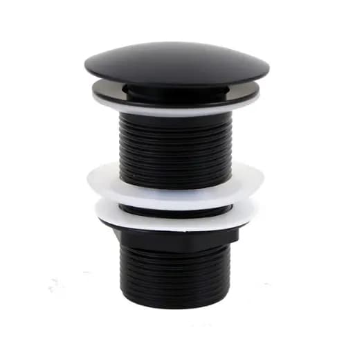 Válvula Click Ralo Cuba Pia Banheiro Lavatório Lavabo Aço Inoxidável 304 Preto 1 1/4