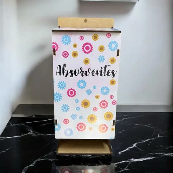 Porta Absorventes Banheiro Parede Organizador Casa Madeira Mdf Higiene