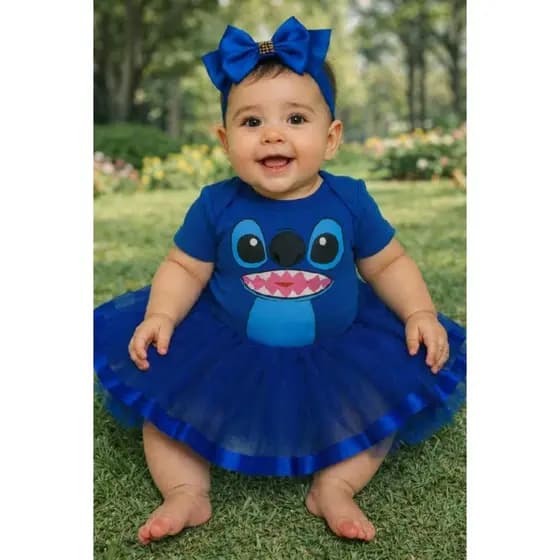Body Bebê stitch menina tematico mesversaio